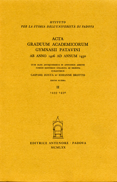 -- - Acta Graduum Academicorum Gymnasii Patavini, ab anno 1406 ad annum 1450. Vol.II: 1435-1450.