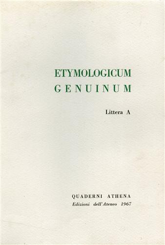 -- - Etymologicum genuinum littera A.