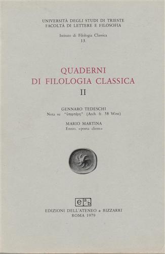 Tedeschi,G. Martina,M. - Quaderni di filologia classica.n.2.