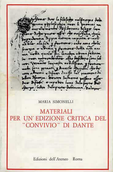 Simonelli,Maria. - Materiali per un'edizione critica del Convivio di Dante.