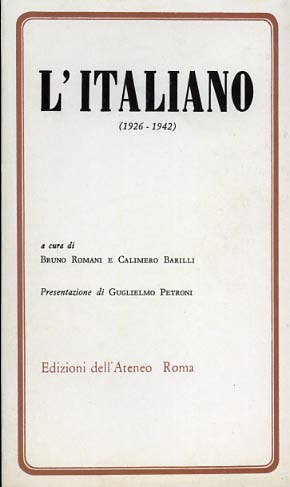-- - L'italiano (1926-1942).