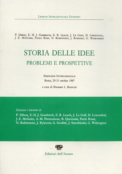 Atti del Seminario Internazionale: - Storia delle idee: problemi e prospettive.