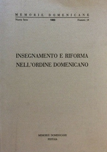Panella,E. Verrde,A.F. Cappelluti,G. - Insegnamento e Riforma nell'ordine Domenicano.