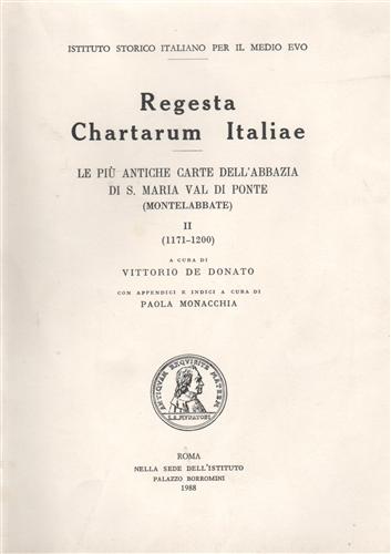 -- - Le pi antiche carte dell'Abbazia di S.Maria Val di Ponte (Montelabbate). Vol.II.1171-1200.