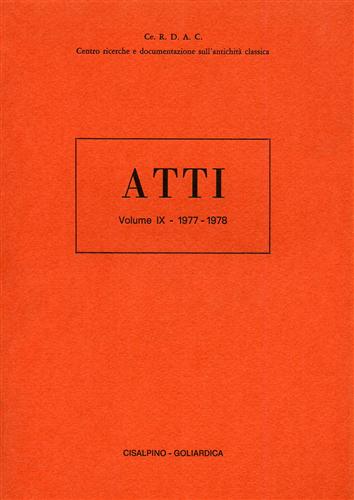 -- - Atti. Vol.IX: 1977-1978.