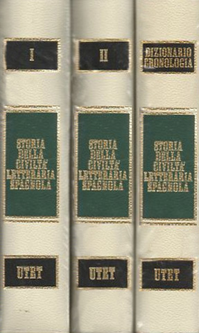 -- - Storia della Civilt Letteraria Spagnola. Vol.I:Dalle origini al Seicento. Vol.II:Dal Settecento ai giorni nostri. Vol.III:Diziona