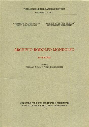 -- - Archivio Rodolfo Mondolfo. Inventari.