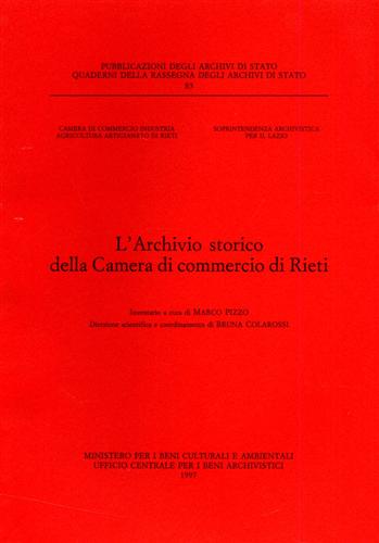 -- - L'Archivio Storico della Camera di Commercio di Rieti.