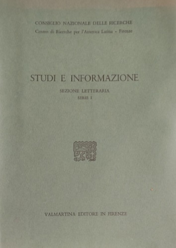 -- - Studi e Informazione, Serie Letteraria, Serie I.