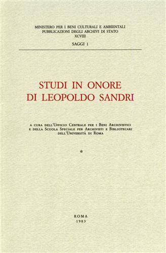 -- - Studi in onore di Leopoldo Sandri.