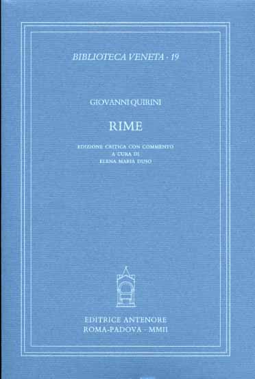 Quirini,Giovanni. - Rime.