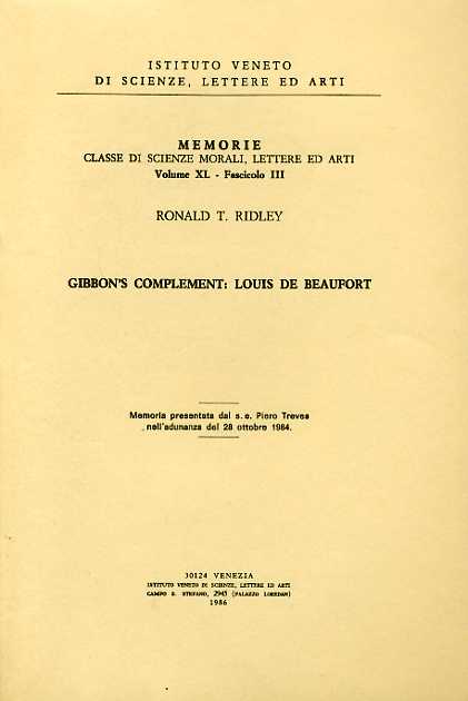 Ridley,Ronald T. - Gibbon's complement: Louis de Beaufort.