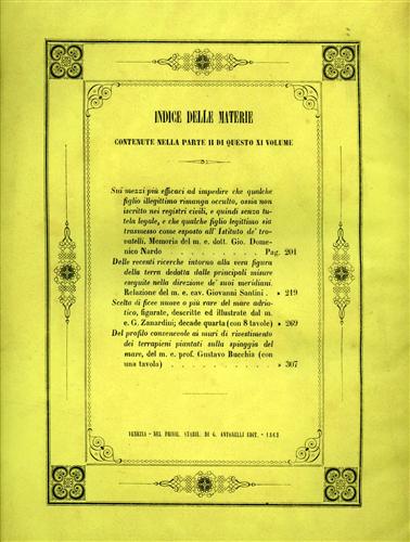 -- - Memorie dell'I. R. Istituto Veneto di Scienze, Lettere ed Arti. Vol.XI, Parte seconda. Contiene: Nardo,Domenico, Sui