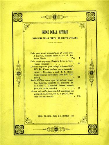 -- - Memorie del R.Ist.Veneto di Scienze, Lettere ed Arti. Vol.X,parte I. Dall'indice: Menin,Lodovico.Su