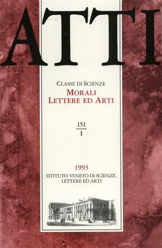 -- - Atti. Classe di Scienze Morali Lettere ed Arti. N.151, I. Dall'indice: Gaetano Cozzi,Giu