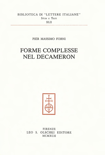 Forni,Pier Massimo. - Forme complesse nel Decameron.