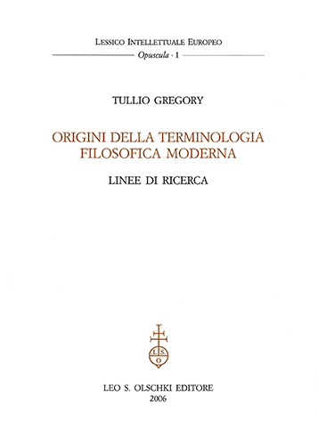 9788822255662-Origini della terminologia filosofica moderna. Linee di ricerca.