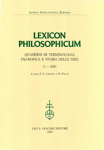 9788822250629-Lexicon Philosophicum. Quaderni di terminologia filosofica e storia delle idee.