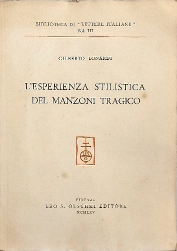 9788822217912-L'esperienza stilistica del Manzoni tragico.