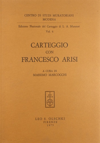 9788822218605-Edizione Nazionale del Carteggio Muratoriano. Carteggio con Francesco Arisi.