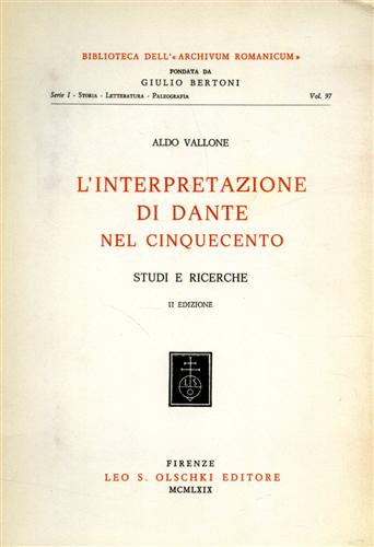 9788822221087-L'interpretazione di Dante nel Cinquecento. Studi e ricerche.