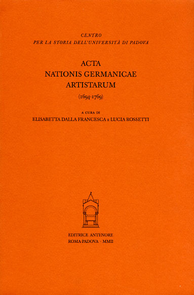 9788884555564-Acta Nationis Germanicae Artistarum (1694-1769).
