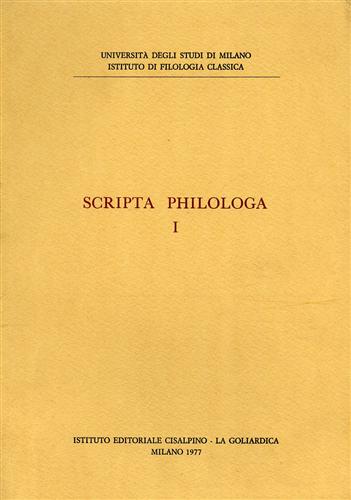 Scripta philologa.