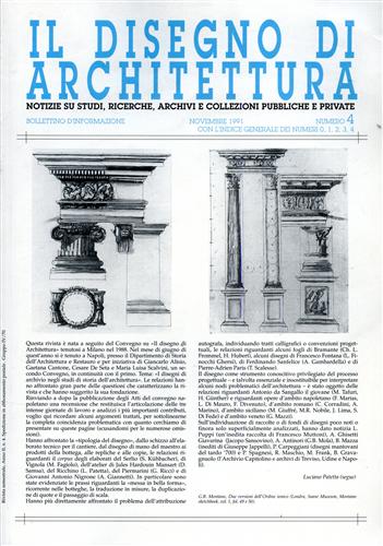 Il disegno di architettura. Anno II, n.4. Notizie su studi, ricerche, archivi e