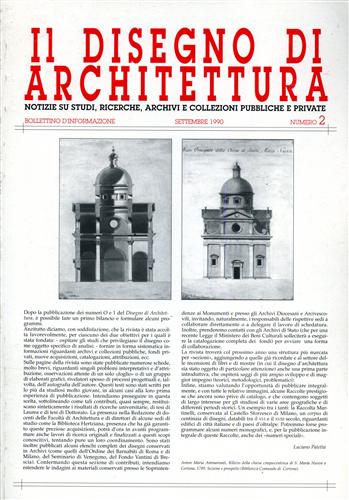 Il disegno di architettura. Anno I, n.2. Notizie su studi, ricerche, archivi e c