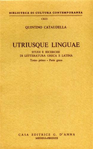 9788883210389-Utriusque linguae. Studi e ricerche di letteratura greca e latina.