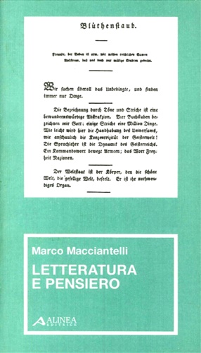 Letteratura e pensiero. Estetica del genio e teoria del romanzo nella tradizione