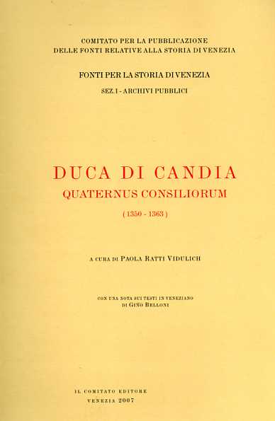 9788888055060-Duca di Candia. Quaternus Consiliorum 1350-1363.