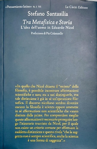 9788887657586-Tra metafisica e Storia. L'idea dell'uomo in Eduardo Nicol.