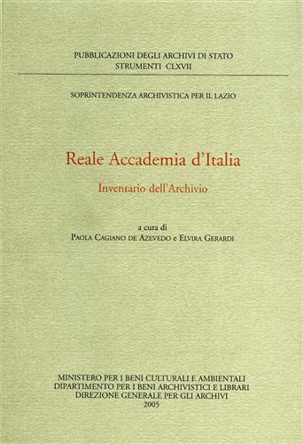 9788871252643-Reale Accademia d'Italia. Inventario dell'Archivio.