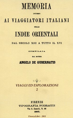 9788876220883-Memoria intorno ai viaggiatori italiani nelle Indie Orientali dal secolo XIII a