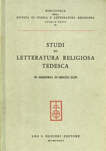 9788822211835-Studi di Letteratura religiosa tedesca in memoria di Sergio Lupi.