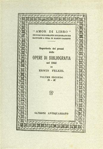 Repertorio dei prezzi delle opere di bibliografia nel 1952.