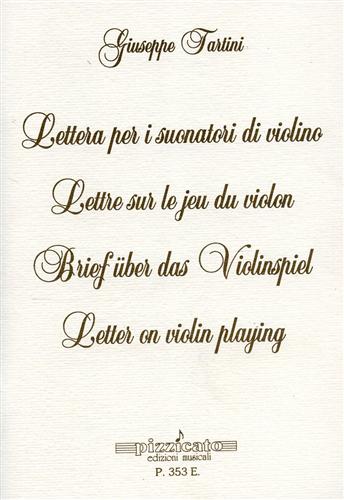 9788877363534-Lettera per i suonatori di violino. Lettre sur le jeu du violin. Brief uber das