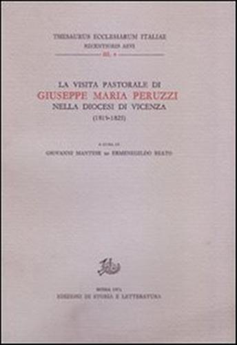 9788863720051-La visita pastorale di Giuseppe Maria Peruzzi nella Diocesi di Vicenza.1819-1825
