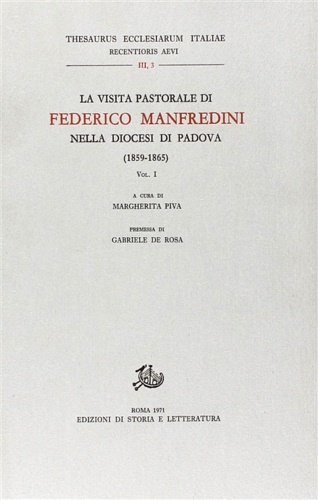 9788863720044-La visita pastorale di Federico Manfredini nella diocesi di Padova (1859-1865).