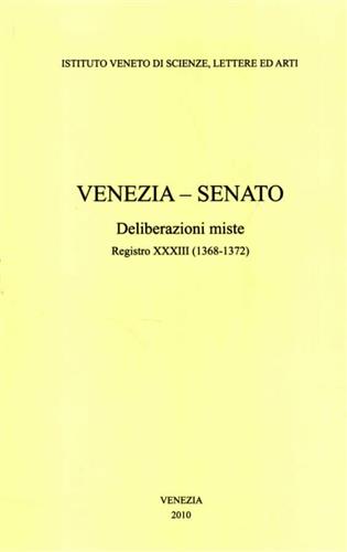 9788895996226-Venezia - Senato. Deliberazioni miste. Registro XXXIII (1368-1372).