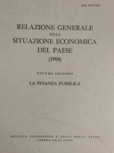 Relazione generale sulla situazione economica del paese (1988).