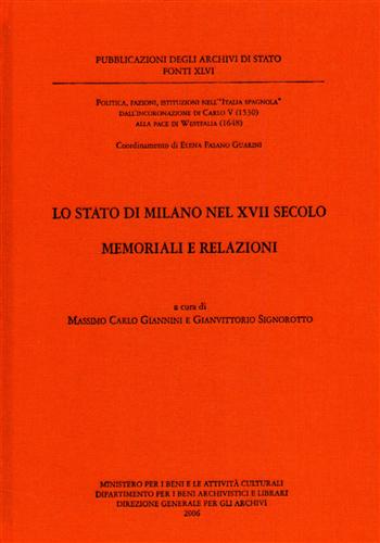 9788871252827-Lo stato di Milano nel XVII secolo. Memoriali e relazioni.