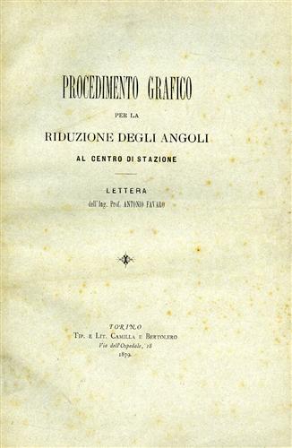 Procedimento grafico per la riduzione degli angoli al centro di stazione.