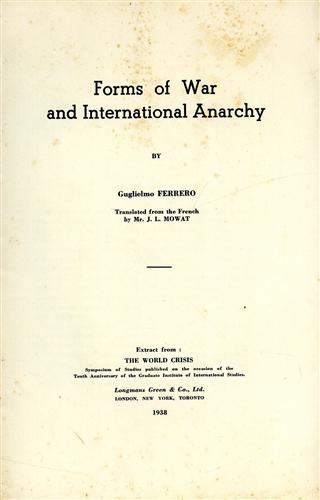 Forms of War and International Anarchy.