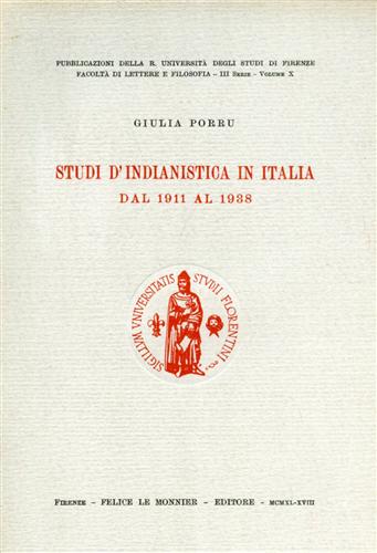 Studi d'indianistica in Italia dal 1911 al 1938.