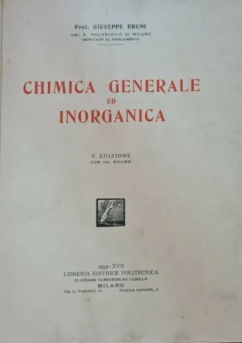 Chimica generale ed inorganica.