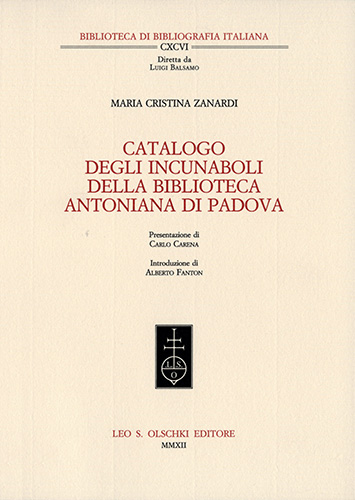 9788822262226-Catalogo degli incunaboli della Biblioteca Antoniana di Padova.