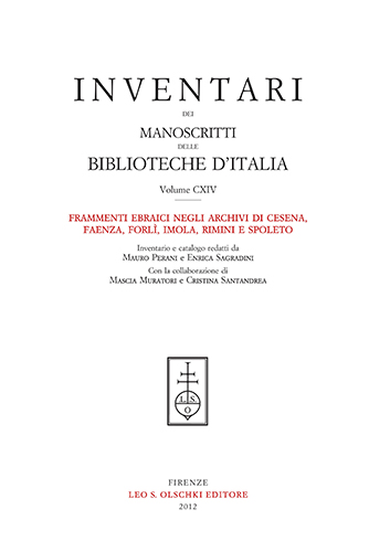 9788822261403-Inventari dei manoscritti delle biblioteche d'Italia. Vol. 114. Frammenti ebraic