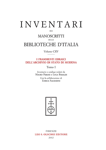 9788822261410-Inventari dei manoscritti delle biblioteche d'Italia. Vol. 115. I frammenti ebra